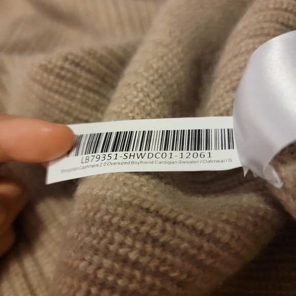 NWT Quince Oversized Cocoon Boyfriend 100% Cashmere Cardigan, Oatmeal S - Picture 8 of 9